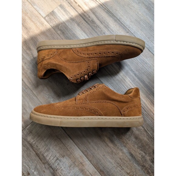 NWB Charles Tyrwhitt Suede Brogue Sneakers Tabacco Brown Men's US Size 9 NEW - Picture 4 of 5